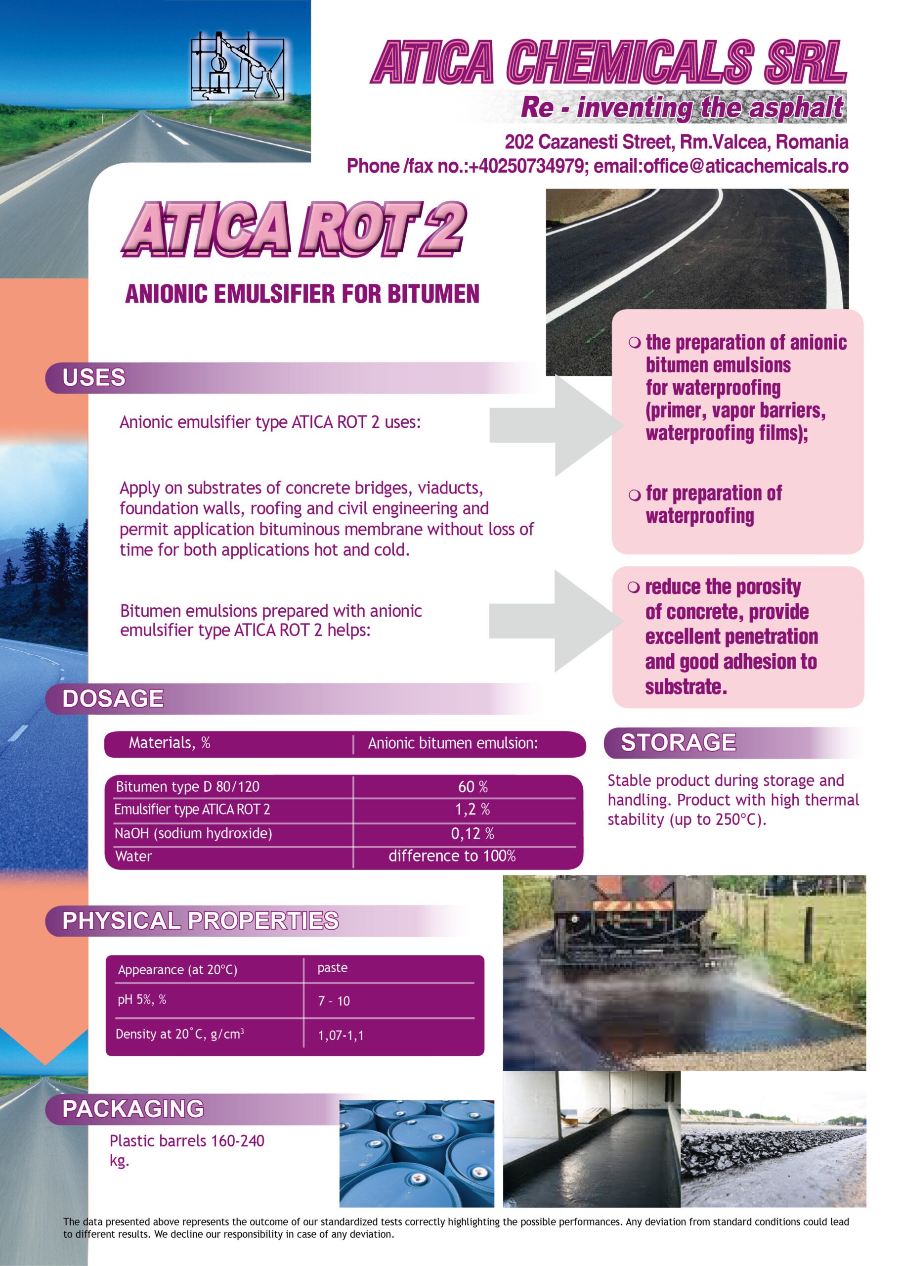 ATICA ROT 2 | Emulgator Anionic pentru emulsii bituminoase