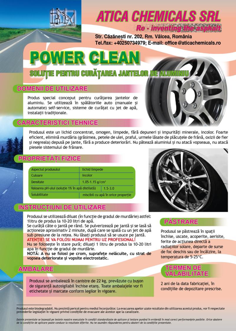 POWER CLEAN - Soluție curățare jante auto