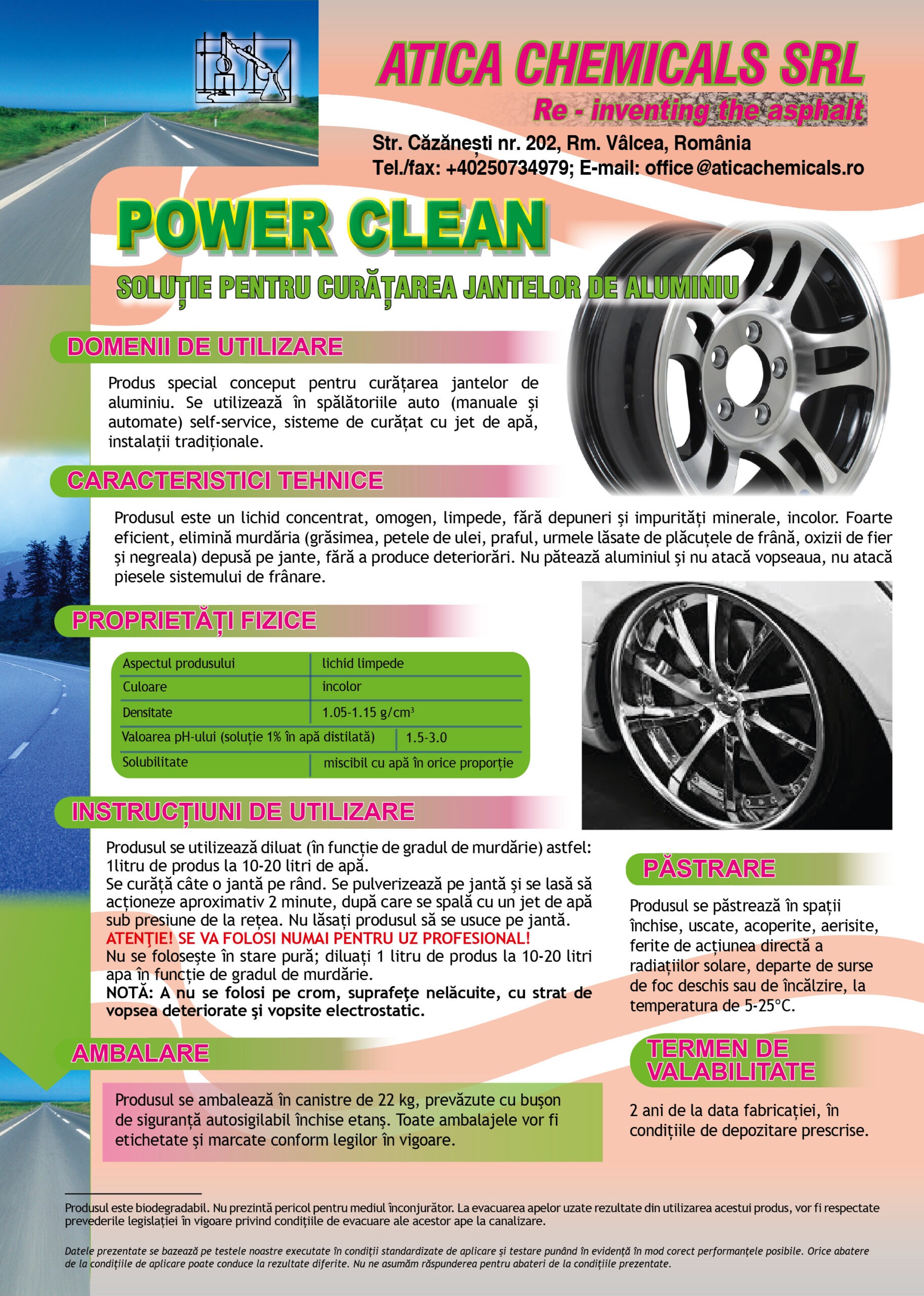 POWER CLEAN - Soluție curățare jante auto