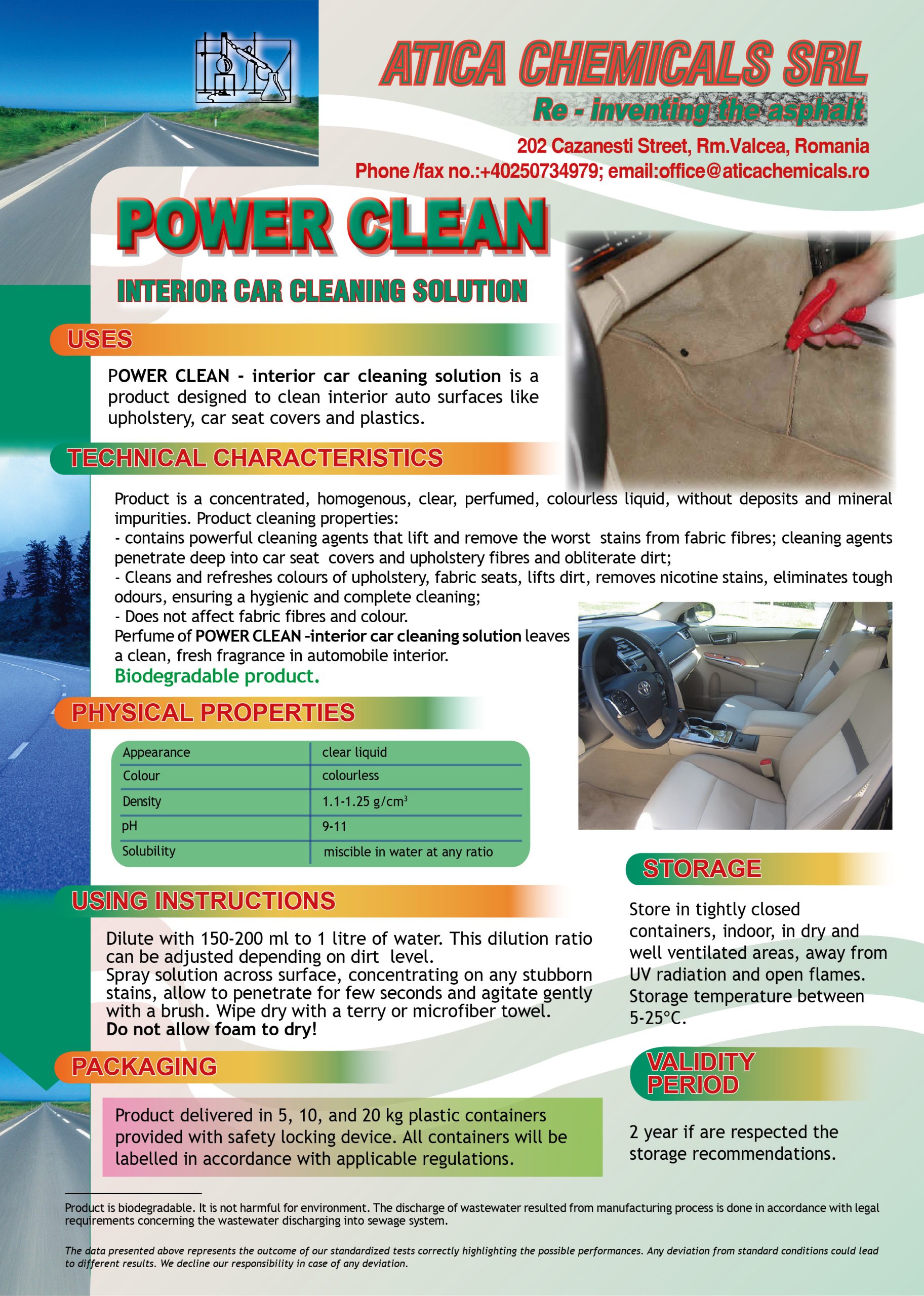 POWER CLEAN Interior car cleaning solution