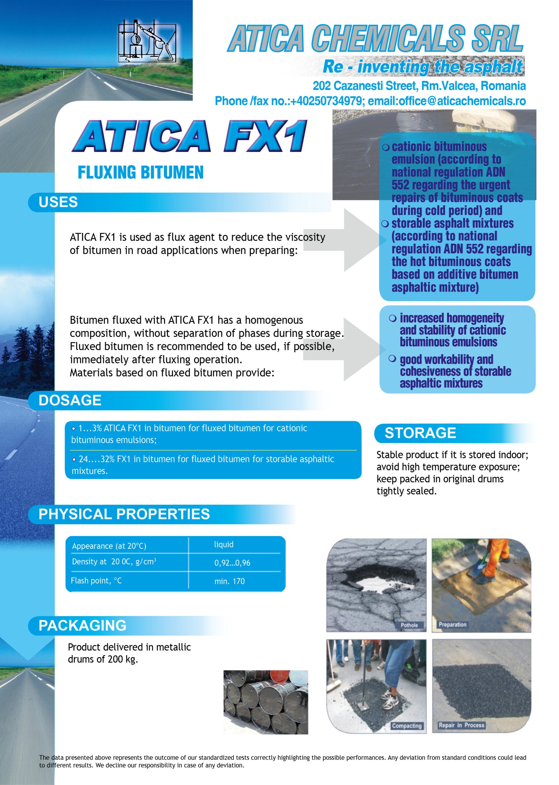 ATICA FX 1 | Aditiv fluxant pentru bitum