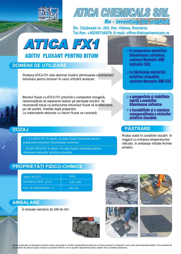 ATICA FX 1 | Aditiv fluxant pentru bitum